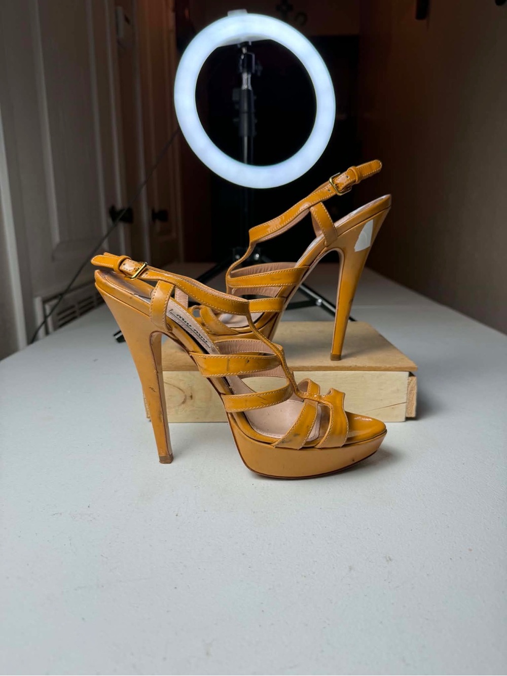 Miu Miu Patent Leather Gladiator Sandals
- Neutrals Sandals, Shoes Sz 39 / US 9